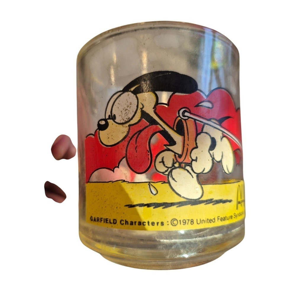 Vintage‎ Garfield McDonald's Glasses 1978 1979 1980 Set of 2 Jim Davis - Picture 8 of 9